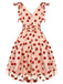 Robe trapèze rose fraise années 1950 en maille Chic