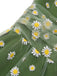 Robe trapèze verte en maille marguerite années 1950