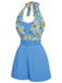 Combishort licou tournesol jaune patchwork années 1950