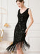 Robe à ourlet oblique à pampilles et paillettes Gatsby des années 1920