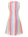 Robe à poches de cœur et rayures arc-en-ciel des années 1960