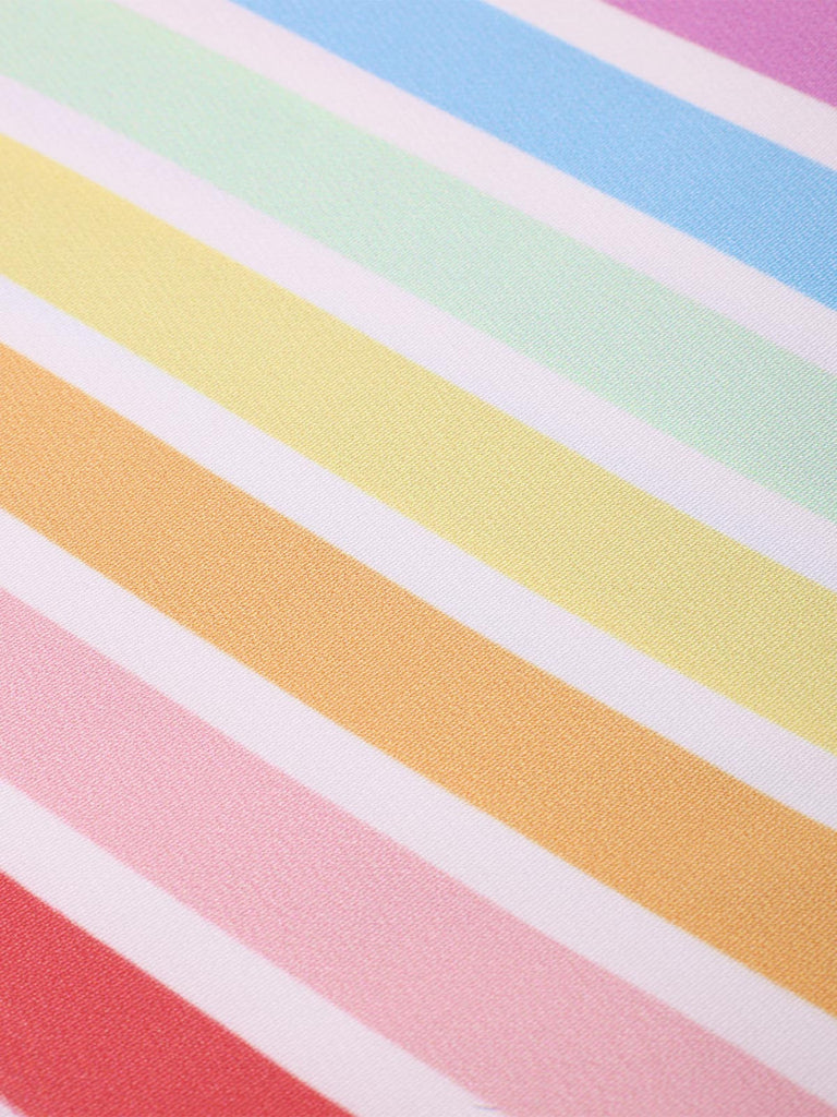 Robe à poches de cœur et rayures arc-en-ciel des années 1960