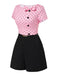 Combishort rose à pois et nœud des années 1950