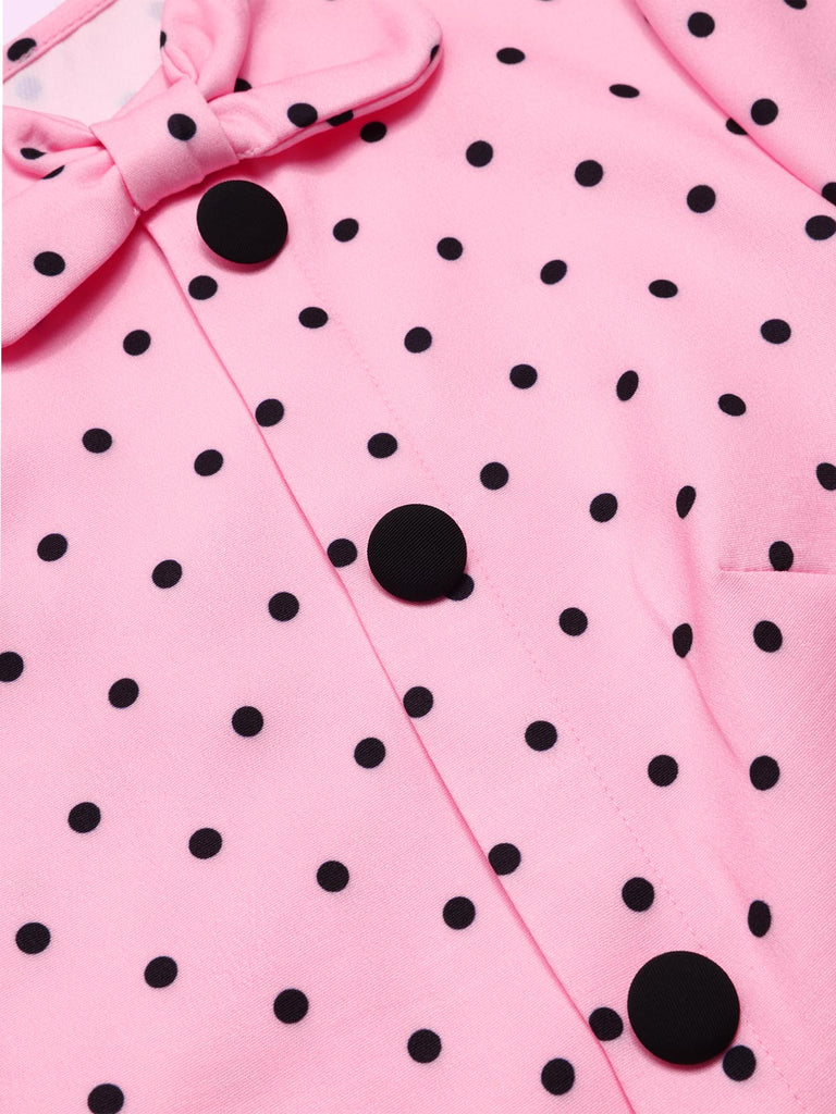 Combishort rose à pois et nœud des années 1950