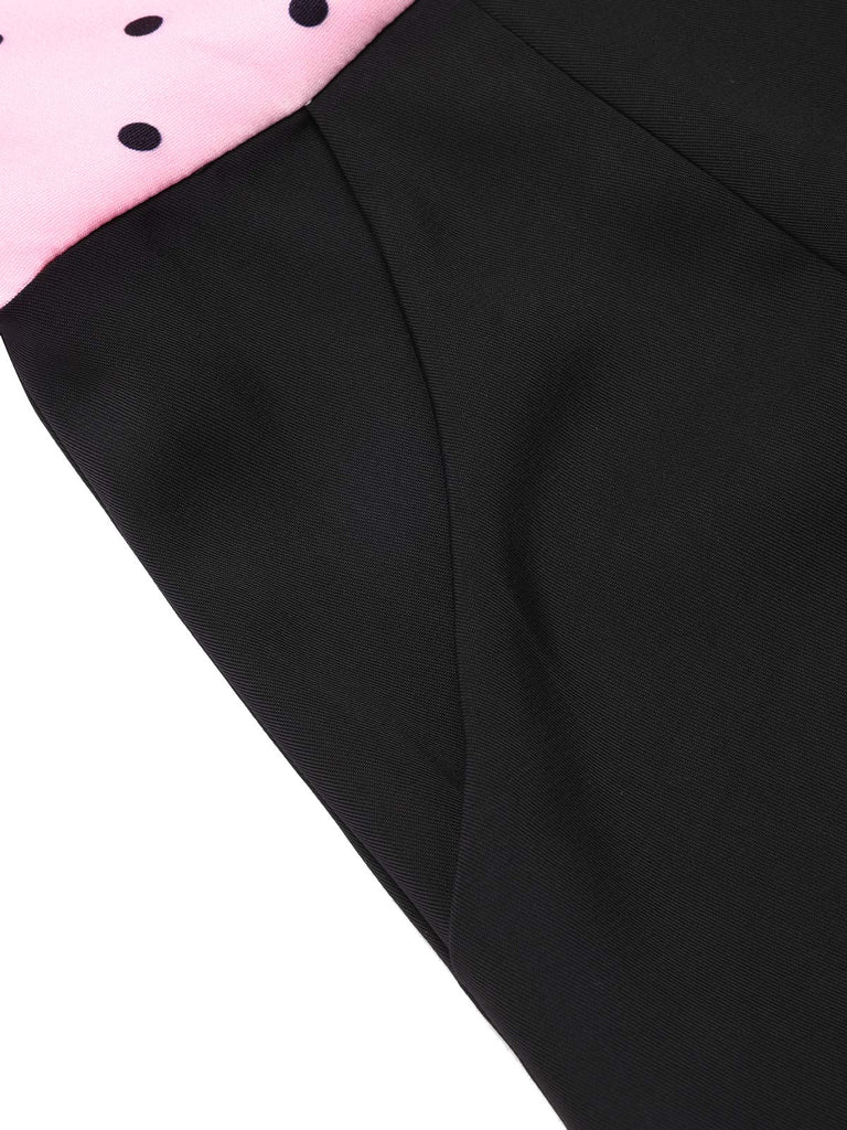 Combishort rose à pois et nœud des années 1950