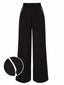 Pantalon droit noir à bordure contrastée des années 1950