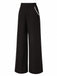 Pantalon droit noir à bordure contrastée des années 1950