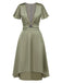 Robe en satin torsadé col V profond des années 1940