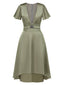 Robe en satin torsadé col V profond des années 1940