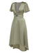 Robe en satin torsadé col V profond des années 1940