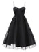 Robe noire en maille à bretelles spaghetti des années 1950
