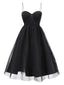 Robe noire en maille à bretelles spaghetti des années 1950