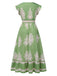 Robe bohémienne à col V motif tribal des années 1970