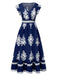 Robe bohémienne à col V motif tribal des années 1970