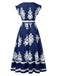 Robe bohémienne à col V motif tribal des années 1970