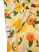 Robe froncée à fleurs d'hortensia jaune des années 1950