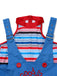 2PCS Robe gilet bleue et haut à rayures Child's Play Halloween des années 1960