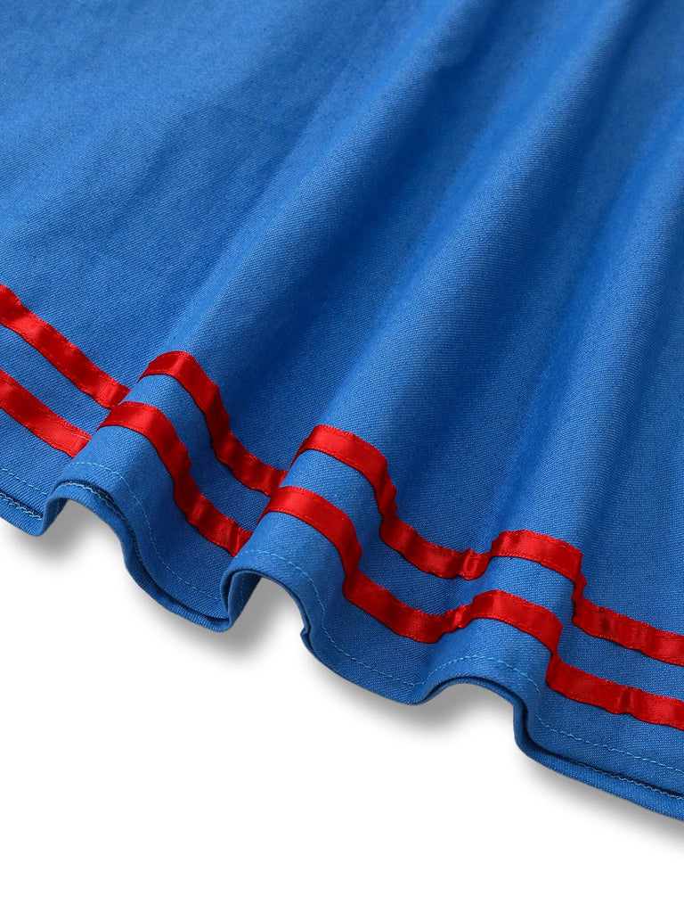 2PCS Robe gilet bleue et haut à rayures Child's Play Halloween des années 1960