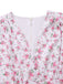 Robe lavande col V manches bouffantes à petites fleurs des années 1940