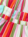 Robe à rayures multicolore bretelles lacets au dos années 1950
