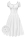 Robe blanche en coton dentelle années 1940