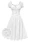 Robe blanche en coton dentelle années 1940