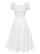 Robe blanche en coton dentelle années 1940