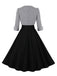 Robe à carreaux vichy colorblock col cranté des années 1950