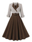 Robe à carreaux vichy colorblock col cranté des années 1950