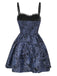 Robe tutu à lacets fleuri bleu style gothique des années 1980