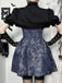 Robe tutu à lacets fleuri bleu style gothique des années 1980
