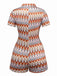 Combishort revers multicolore style bohème motifs d'arbres des années 1970