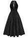 Robe noire smocks franges bohème des années 1970