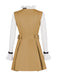 2PCS Ensemble de costume Megan kaki col volants des années 1960