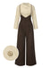 Ensemble chemisier coton et pantalon bretelles années 1930