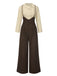 Ensemble chemisier coton et pantalon bretelles années 1930