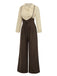 Ensemble chemisier coton et pantalon bretelles années 1930