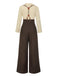 Ensemble chemisier coton et pantalon bretelles années 1930
