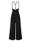 Pantalon à bretelles noire à bretelles boutonné années 1950