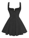 Robe patineuse dentelle à lacets et bretelles années 1960
