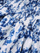 Robe patineuse bleue à fleurs et épaules nouées années 1960