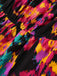 Combishort multicolore motifs abstraits à volants épaules dénudées années 1960