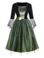 Robe verte à fleurs 3D magicien années 1950