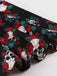 Robe noire licou à motif crânes et roses Halloween années 1950