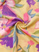 Robe jaune fleur à volants et col en V profond années 1930