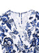 Combishort bleue fleur bleu-blanc-porcelaine ceinture années 1950