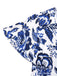 Combishort bleue fleur bleu-blanc-porcelaine ceinture années 1950