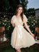 Robe de cocktail champagne en tulle satiné années 1950