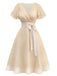 Robe de cocktail champagne en tulle satiné années 1950