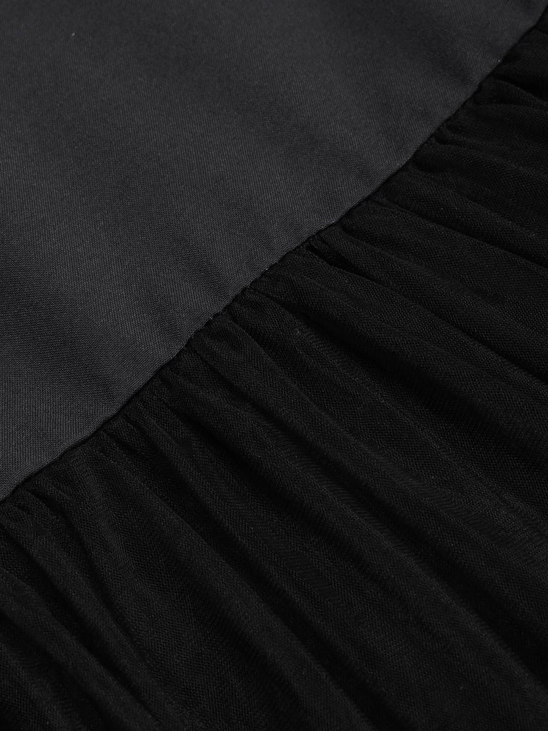 Robe queue de poisson noire et squelette années 1930